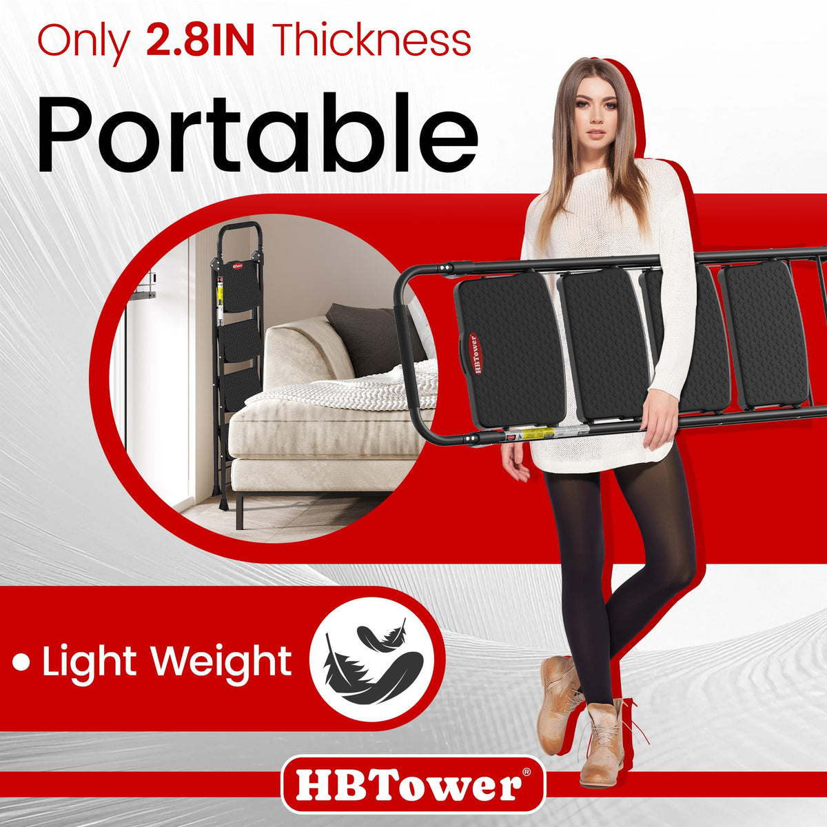 4 Step Ladder Foldable with Wide Anti-Slip Pedal O805343