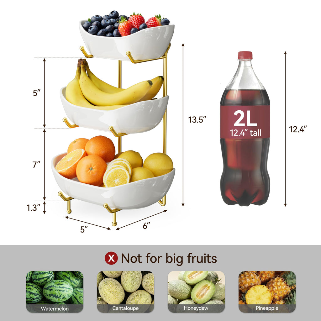 Ceramic 3 Tier Fruit Bowl F81245