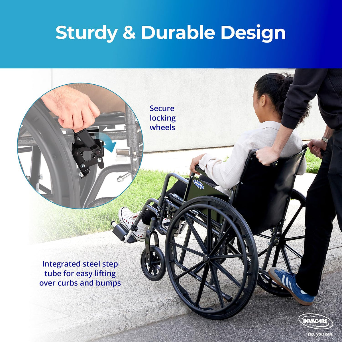 Portable Folding Lightweight Manual Wheelchair 18 Inch Seat K1555