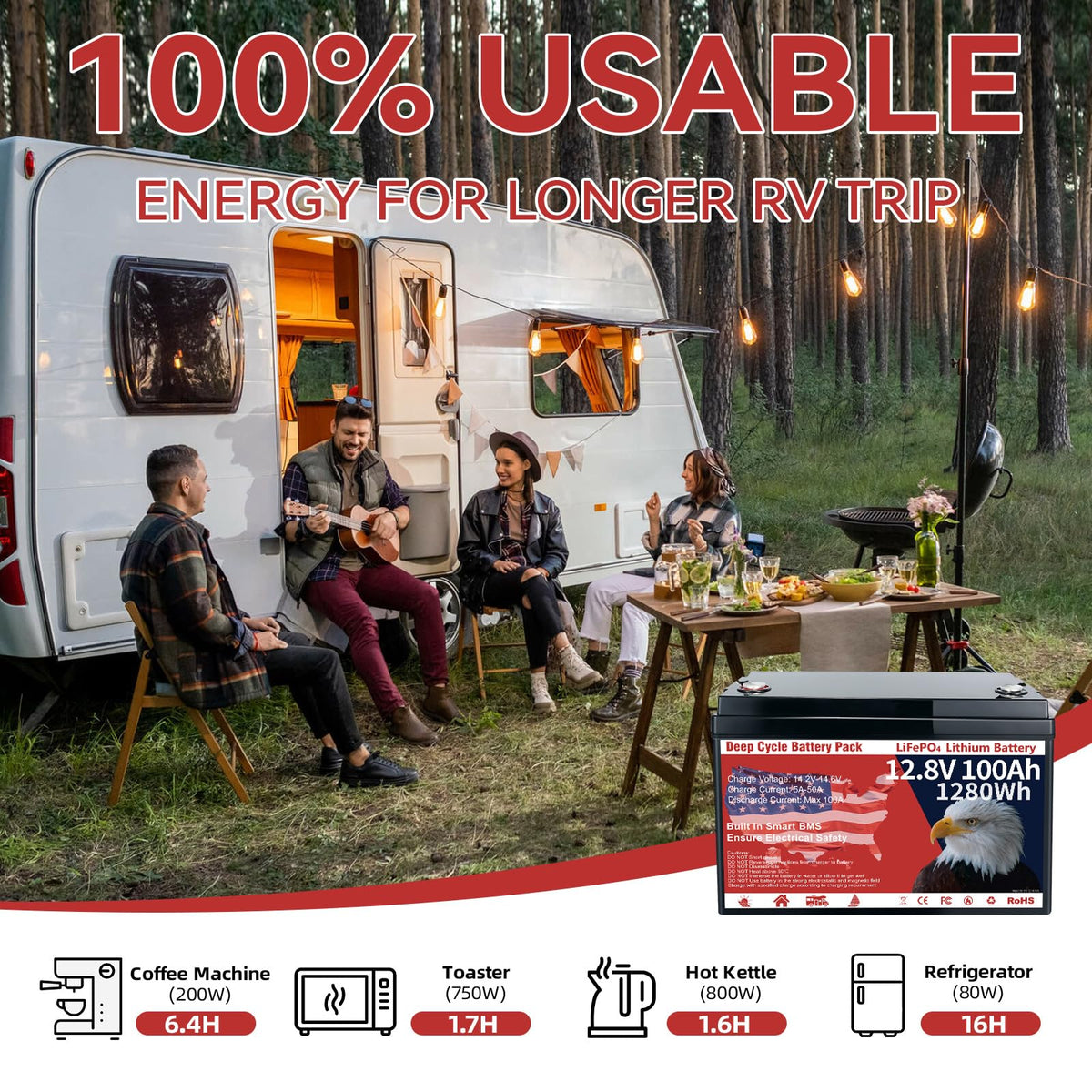 12V 100Ah LiFePO4 Deep Cycle Battery E40793