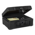 Fire-Resistant Waterproof Fire Chest with Mechanical Key, 0.22 cu. ft, Black Q8448