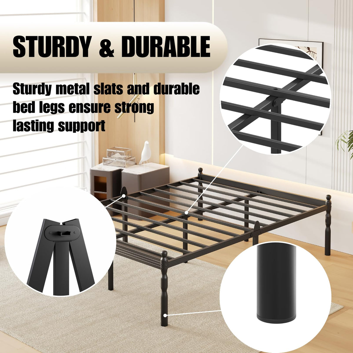 18" Metal Queen Platform Bed Frame P98425