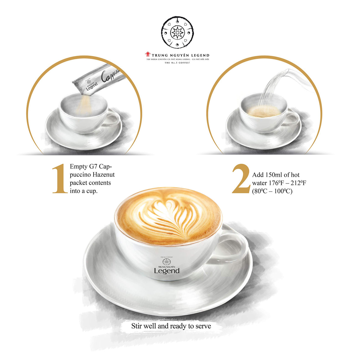 Pure Black and Cappucino Hazelnut Instant Coffee B725