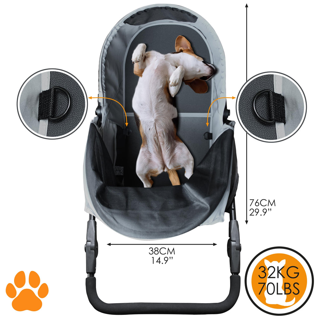 Dog & Pet Buggy, Holds up to 32 kg, Easy Fold G56313