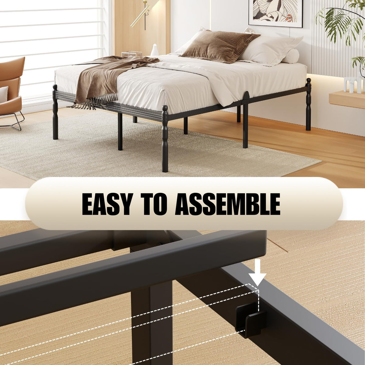 18" Metal Queen Platform Bed Frame P98425
