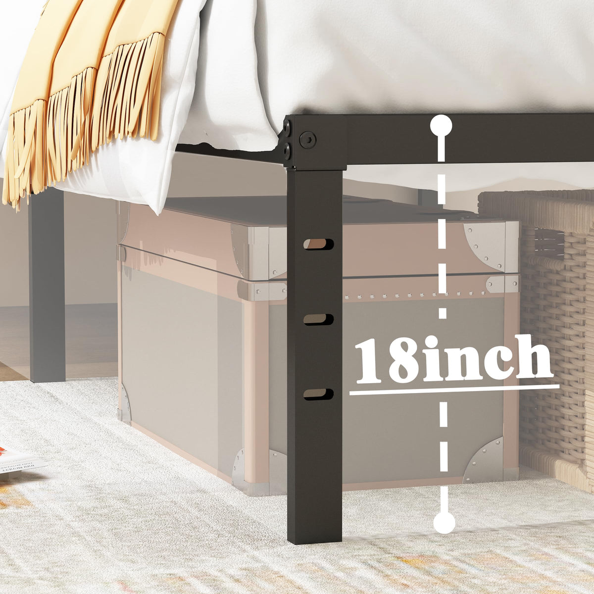 Twin XL 18 Inch Metal Platform Bed Frame M58363