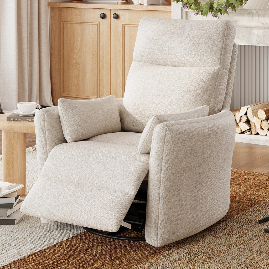 360 Swivel Chenille Recliner Chair with 2 Pillows M230