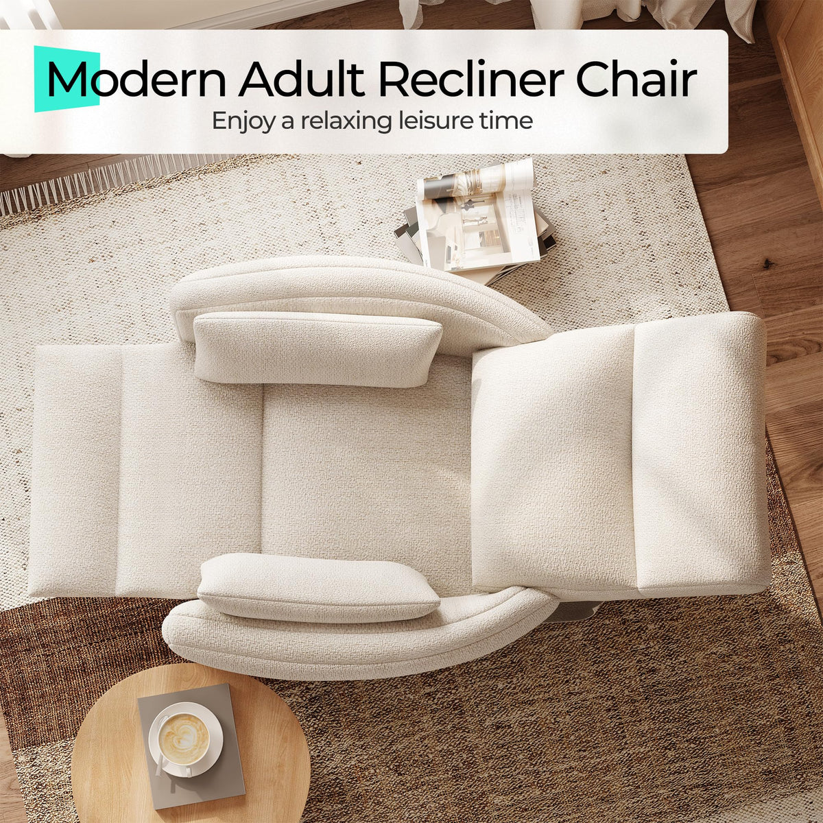 360 Swivel Chenille Recliner Chair with 2 Pillows M230
