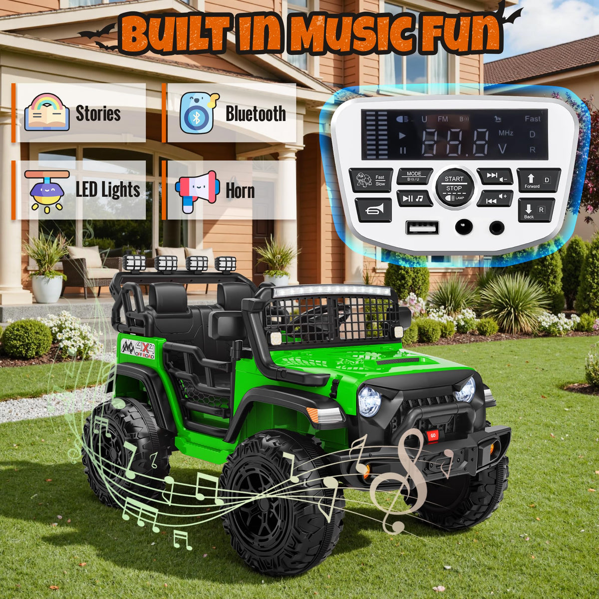 24V 2-Seater Electric Ride On Car Truck with Remote Control R6406