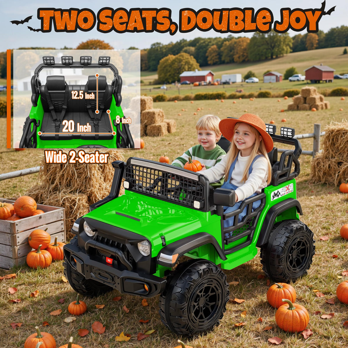 24V 2-Seater Electric Ride On Car Truck with Remote Control R6406