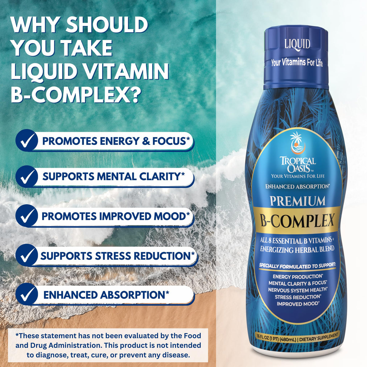 Liquid B-Complex Supplement 16 oz L301